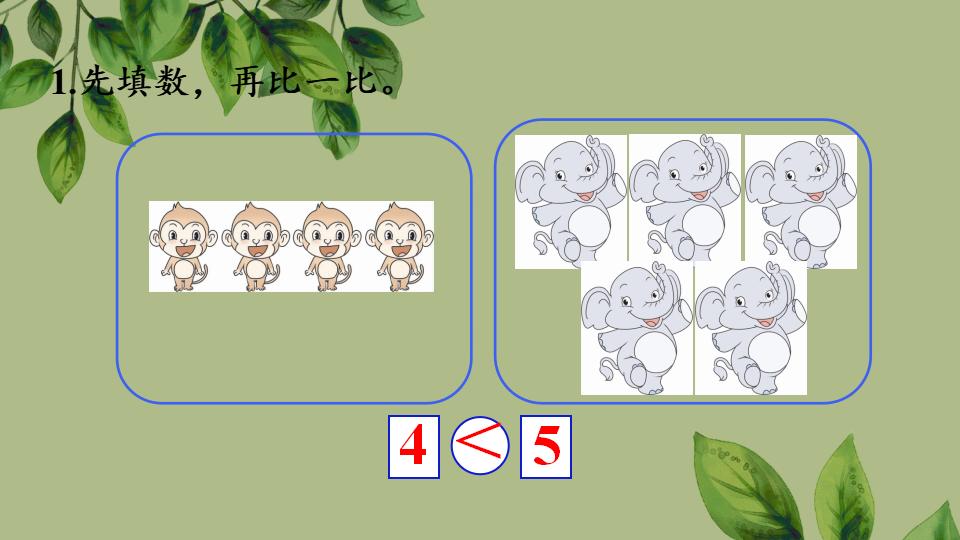 一年级上册数学资料比大小PPT课件（2024年秋人教版）共28页