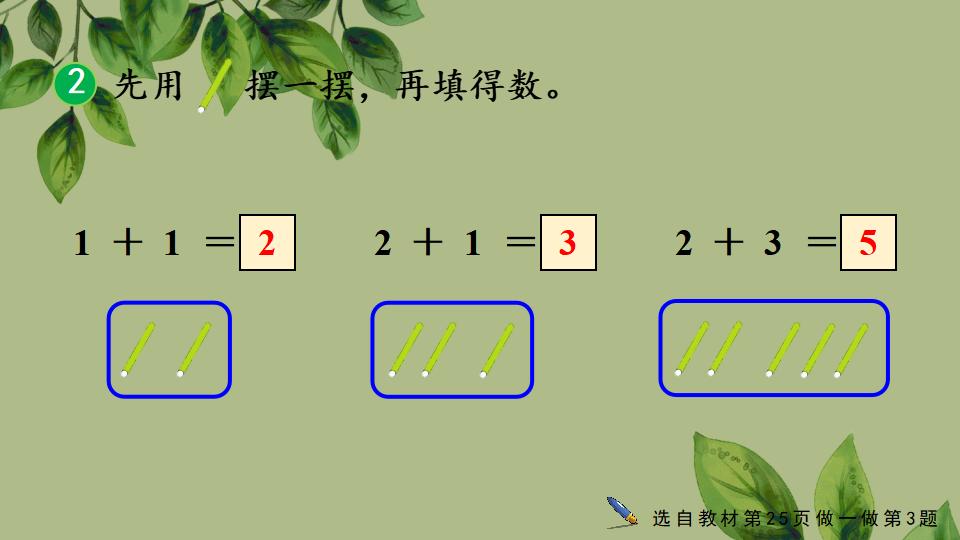 一年级上册数学资料《5以内数的加法》PPT课件（2024年秋人教版）共19页