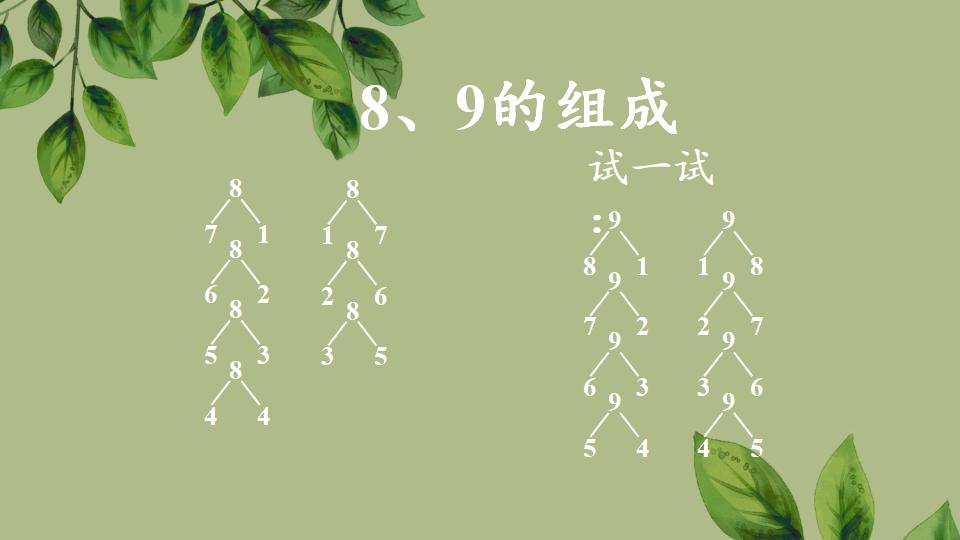 一年级上册数学资料《8、9的组成》PPT课件（2024年秋人教版）共27页