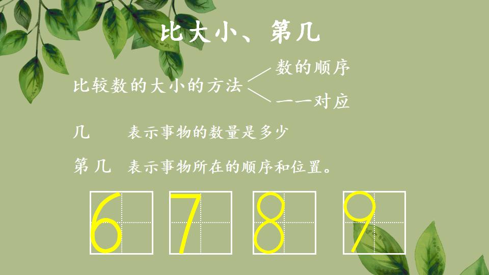 一年级上册数学资料《比大小、第几》PPT课件（2024年秋人教版）共35页