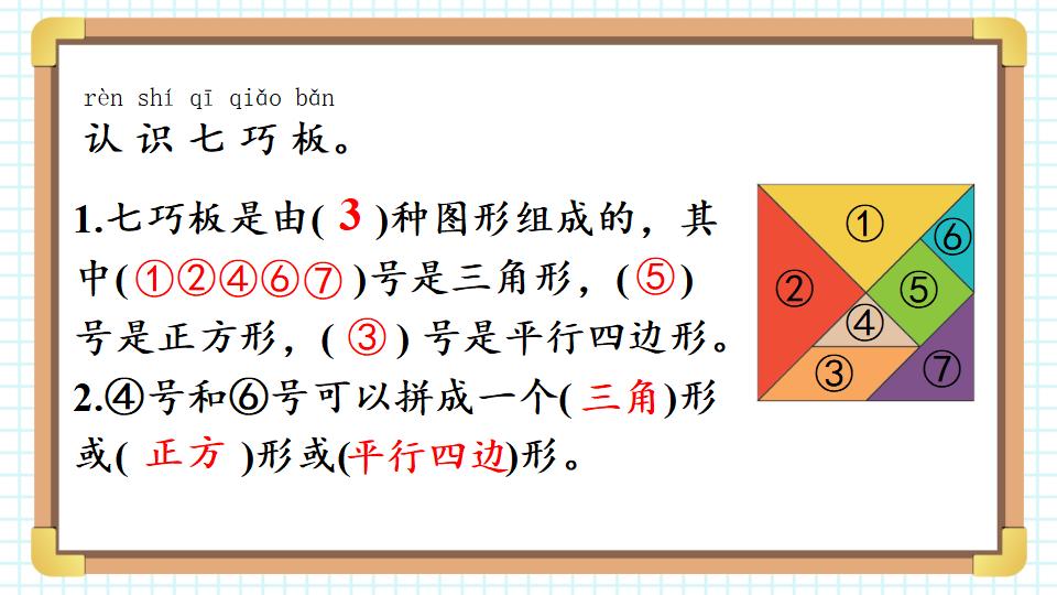 一年级下册数学资料《七巧板 》PPT课件共22页