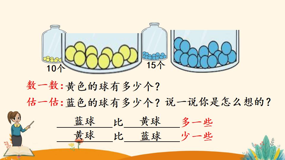 一年级下册数学资料《多一些、少一些 多得多、少得多》PPT课件（2024年）共18页