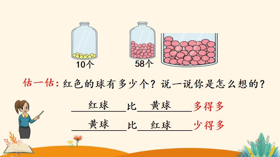 一年级下册数学资料《多一些、少一些 多得多、少得多》PPT课件（2024年）共18页