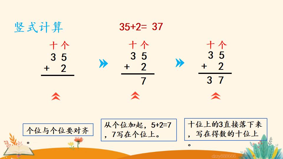 二年级上册数学资料《两位数加一位数 （不进位）笔算》PPT课件（2024年）共19页