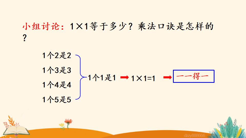 二年级上册数学资料《4和1的乘法口诀》PPT课件（2024年）共18页