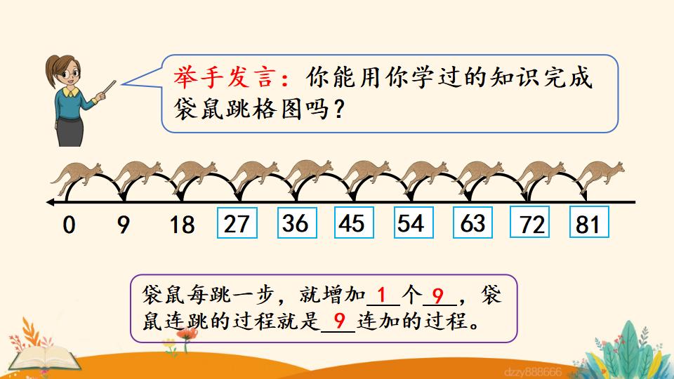 二年级上册数学资料《9的乘法口诀》PPT课件（2024年）共17页