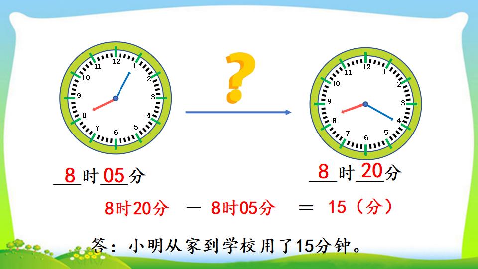 三年级上册数学资料《计算经过时间》PPT课件（2024年）共18页