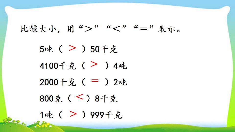 三年级上册数学资料《吨的认识，吨和千克的换算》PPT课件（2024年）共16页