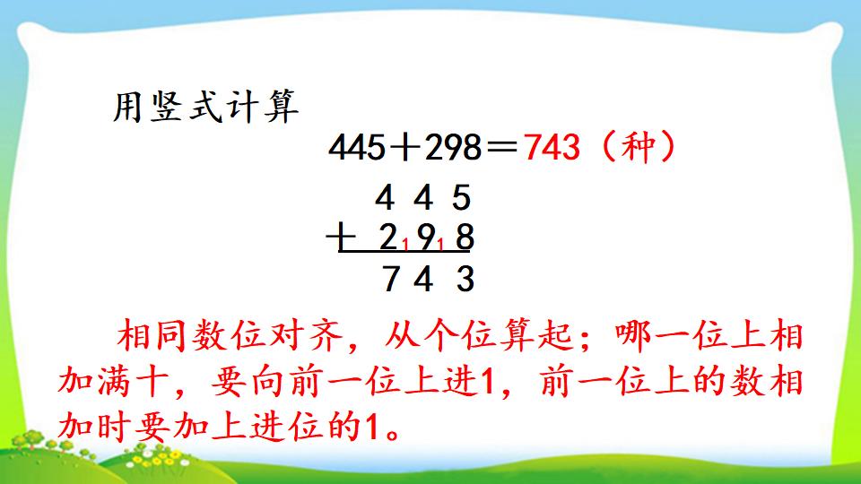 三年级上册数学资料《三位数加三位数（2）》PPT课件（2024年）共15页