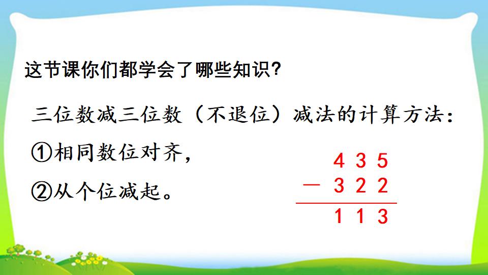 三年级上册数学资料《三位数减三位数（1）》PPT课件（2024年）共20页