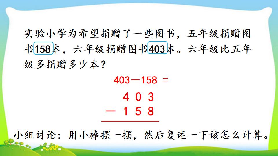 三年级上册数学资料《三位数减三位数（2））》PPT课件（2024年）共17页