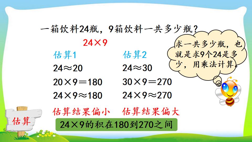 三年级上册数学资料《两、三位数乘一位数 （连续进位）的笔算》PPT课件（2024年）共14页