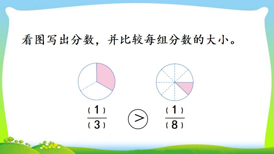 三年级上册数学资料《比较几分之一的大小》PPT课件（2024年）共15页