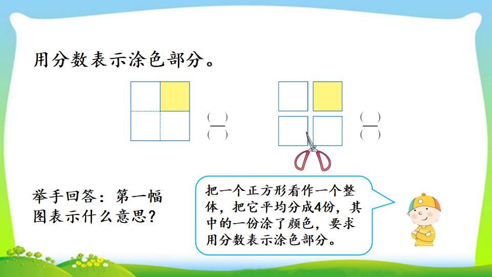 三年级上册数学资料《认识整体的几分之几》PPT课件（2024年）共18页