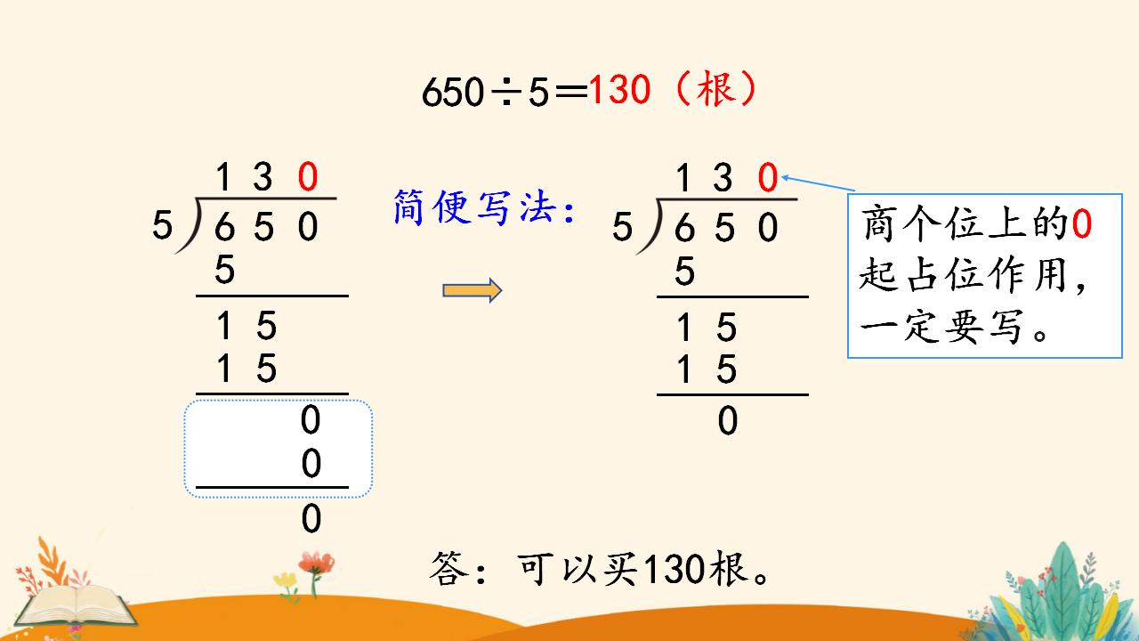 三年级下册数学资料《商末尾有0的除法》PPT课件（2024年人教版）共17页