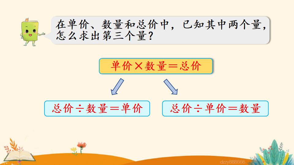 四年级上册数学资料《单价、数量和总价》PPT课件（2024年）共12页